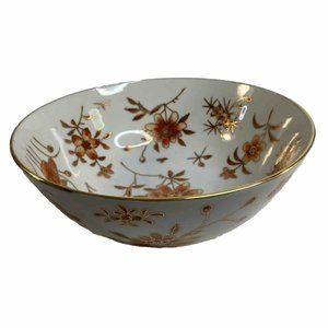 ACF Porcelain Bowl Cricket Fall Floral Gold Decorated in Hong Kong  8 in